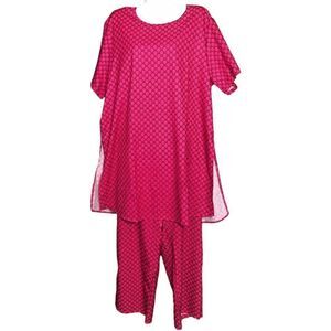 Indian Pakistani Vibrant Pink Print Pantsuit